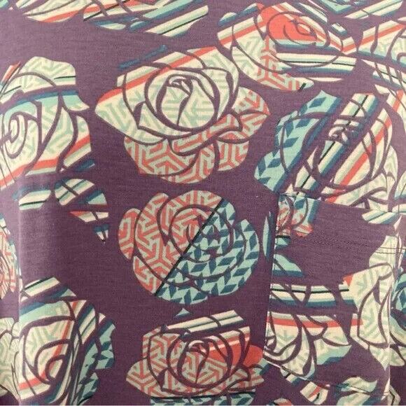 LuLaRoe Carly Swing Dress Women Size 2XL | Purple | Floral Rose 2X XXL 22 24 - Picture 7 of 9